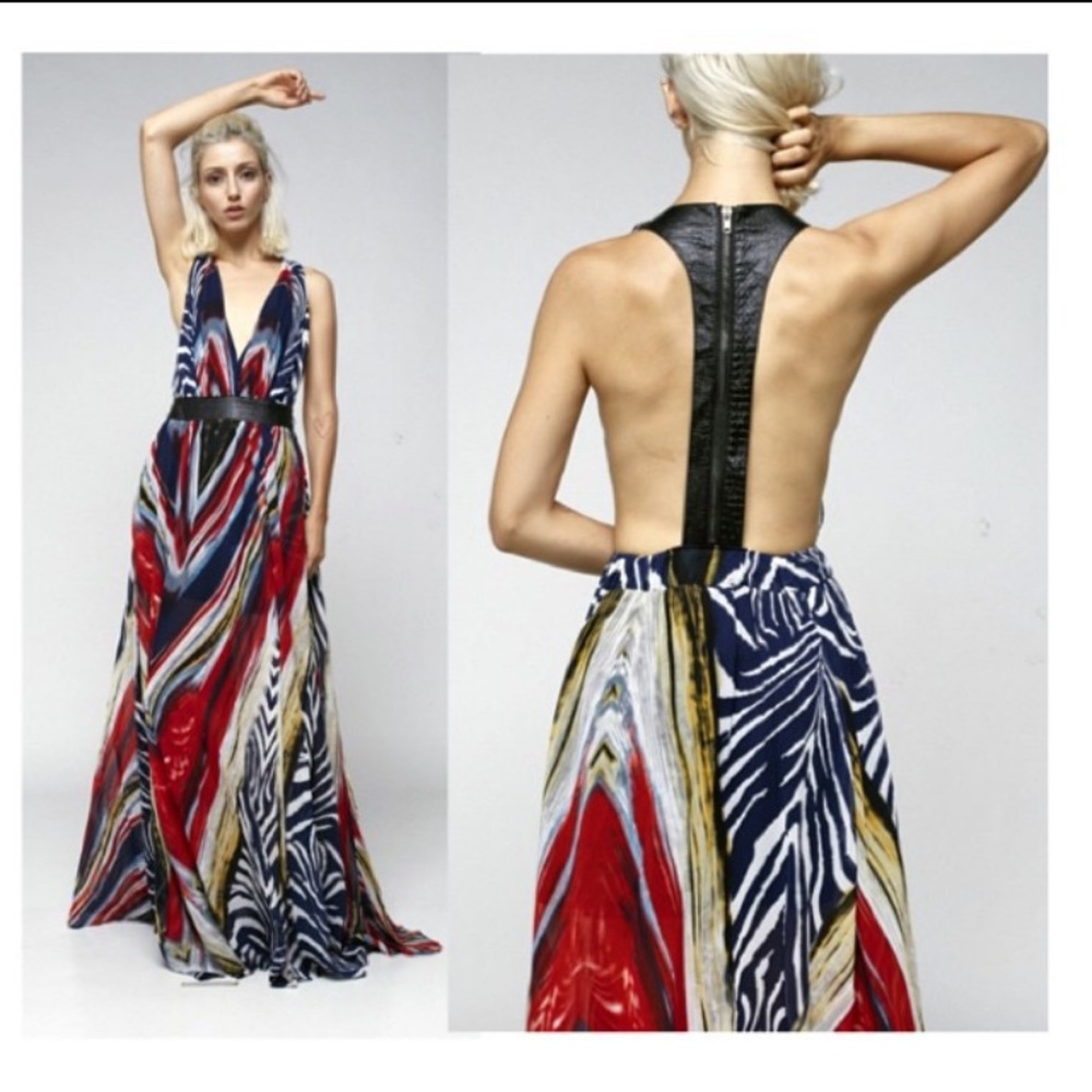 Tov Unholy Faux Leather multicolor racer-back Maxi - Picture 3 of 9